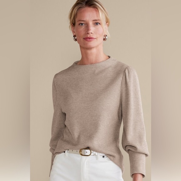 SOFT SURROUNDINGS Melina Metallic Waffle Pullover in Heather Driftwood Sz 3x - Picture 1 of 5